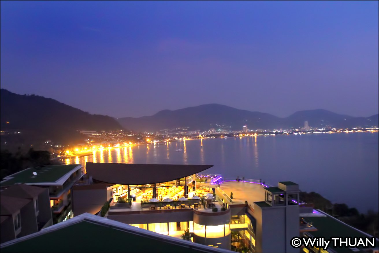 a panoramic night view of Patong from Kalima Resort Phuket