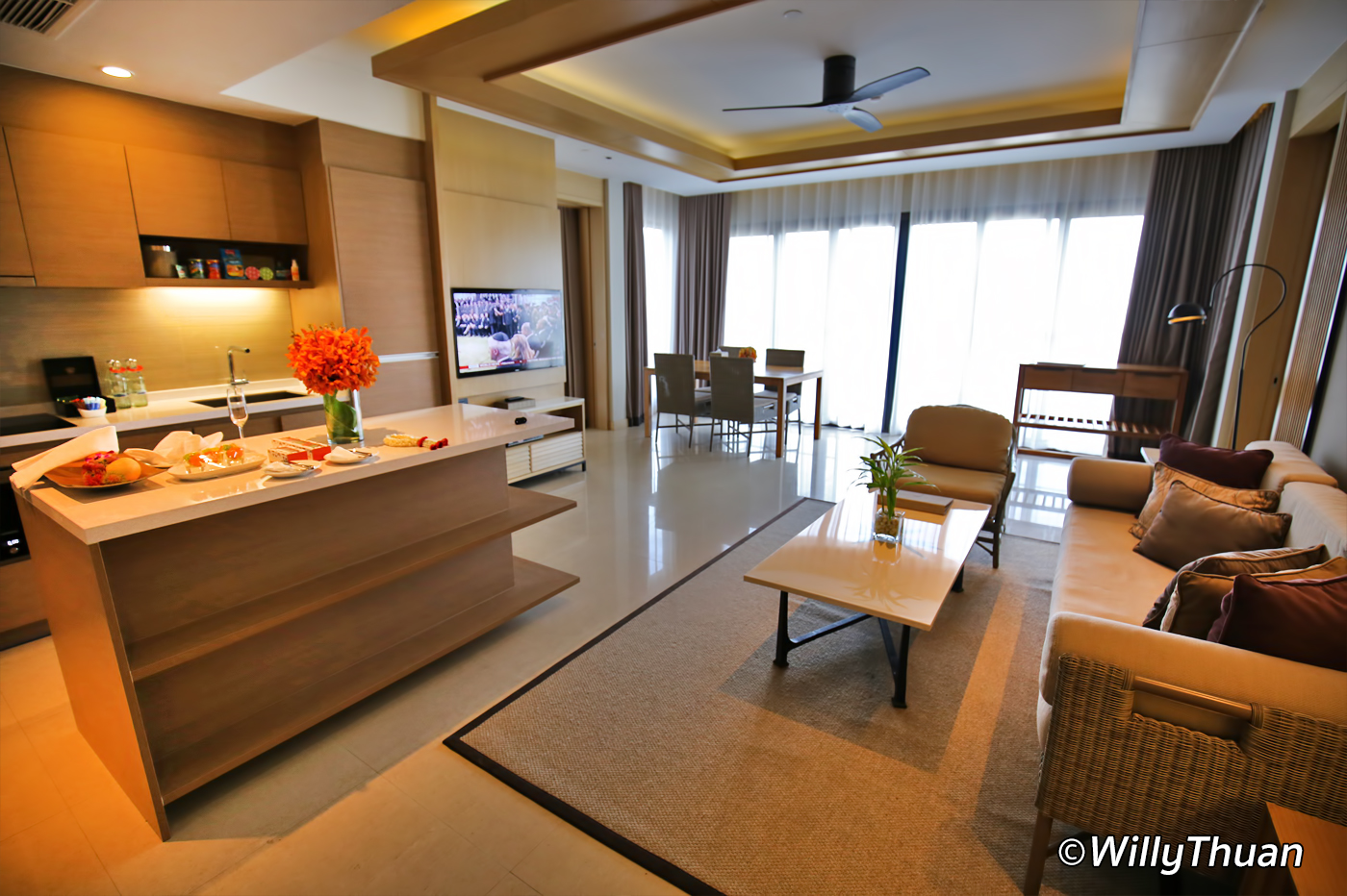 The living area with kitchen corner at Club Suite at Amari Phuket