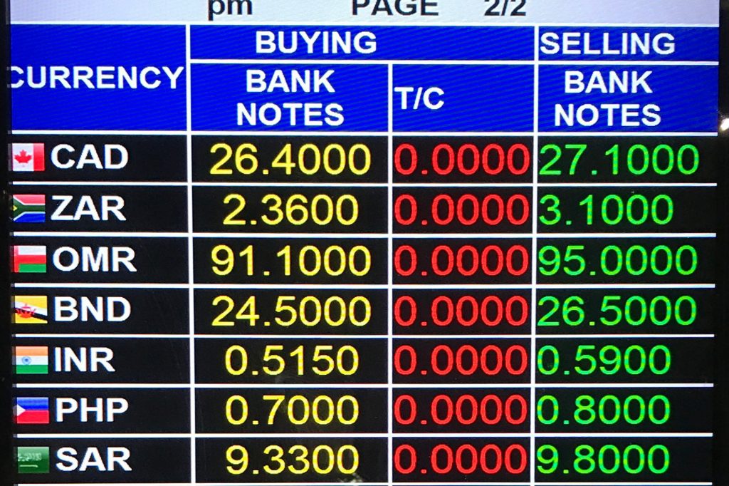 Phuket Exchange Rates