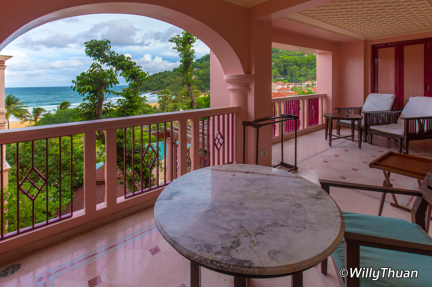 Our Deluxe Ocean Facing Room balcony at Centara Grand Beach Resort