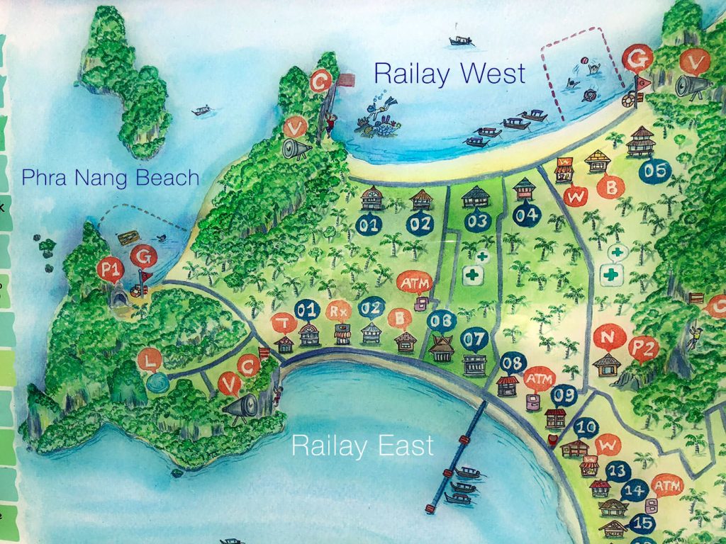 Railay Beach Map