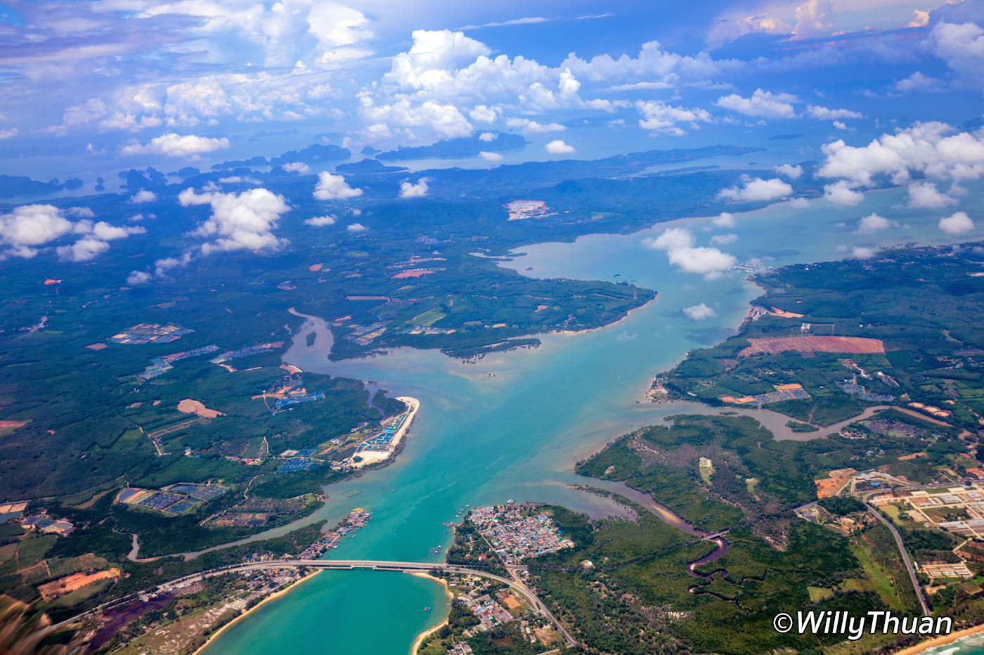 the sarasin bridge seen from the sky