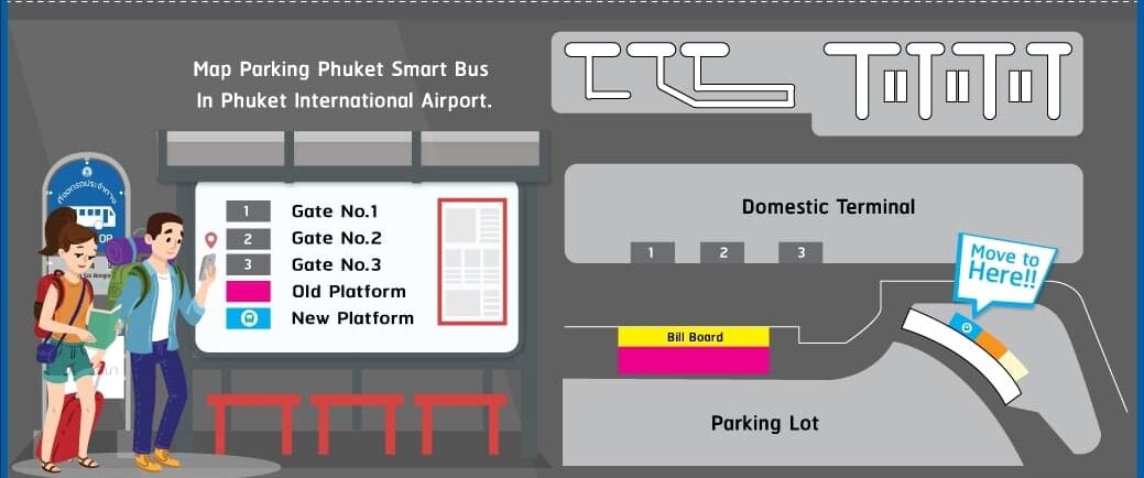 Where to catch the Phuket Smart Bus at Phuket Airport