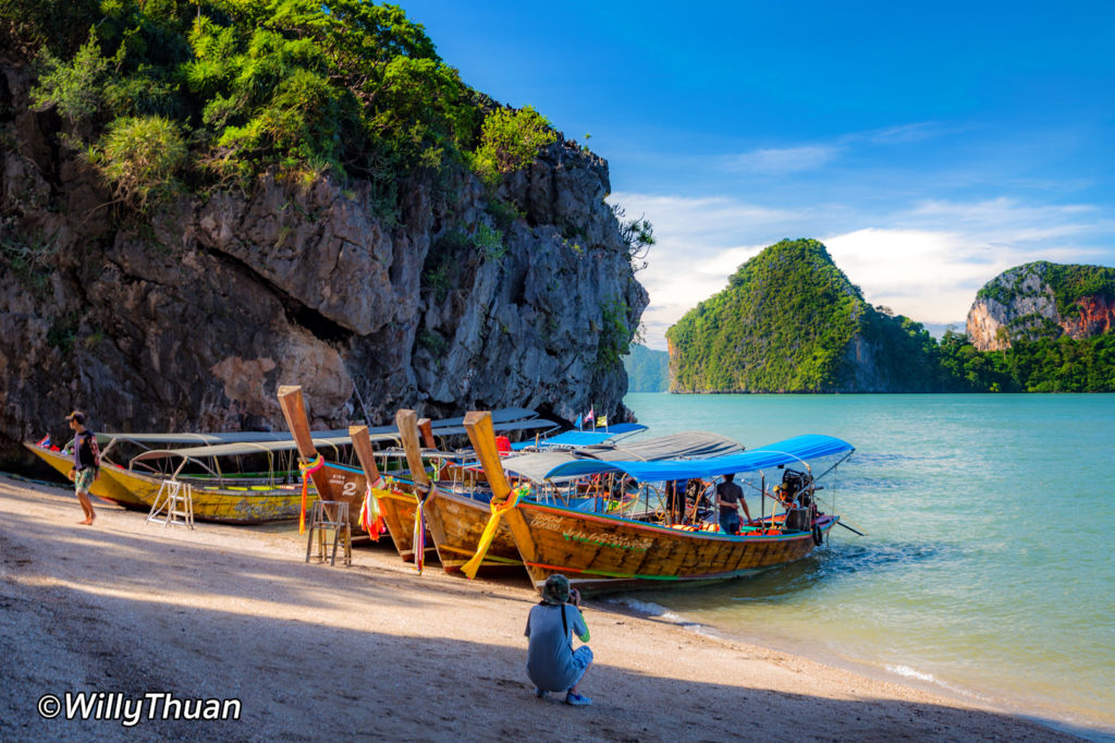 Longtail boats in Phang Nga Bay