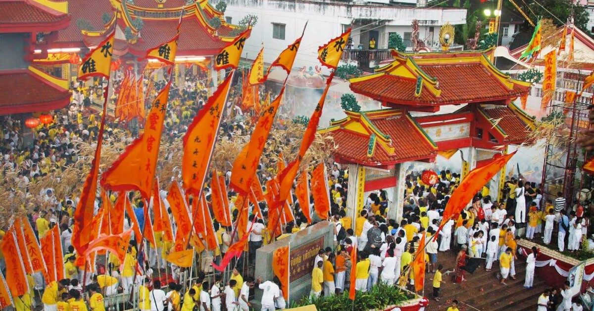 Phuket Vegetarian Festivals at Jui Tui Shrine in Phuket Town