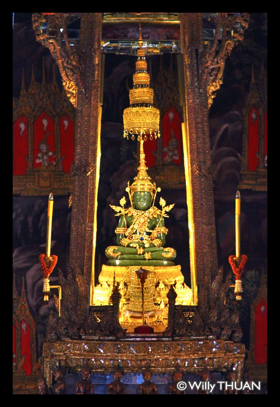 The Emerald Buddha inside The Grand Palace in Bangkok, Thailand