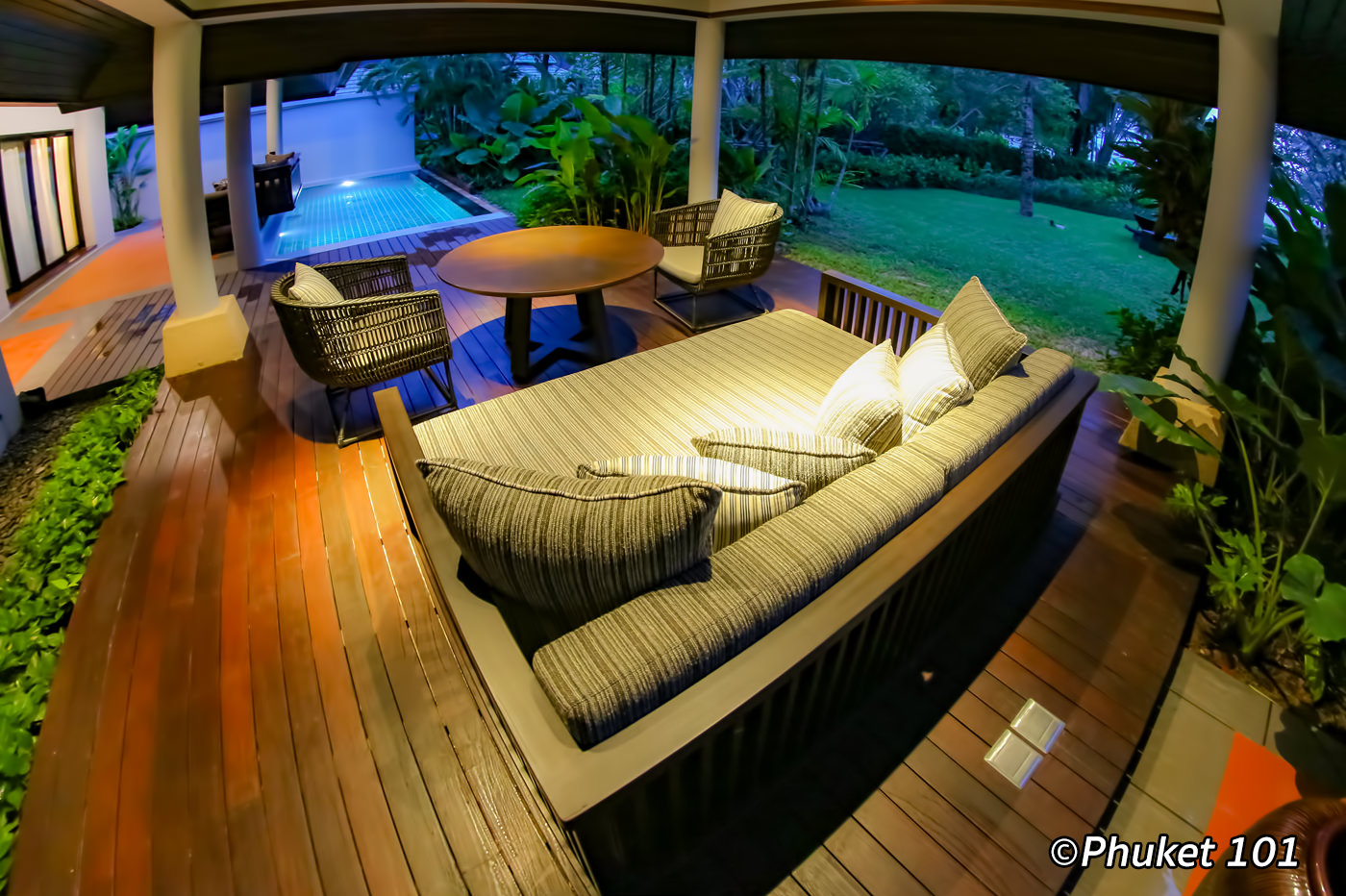 The terrace of our room at Phuket Marriott Resort Nai Yang