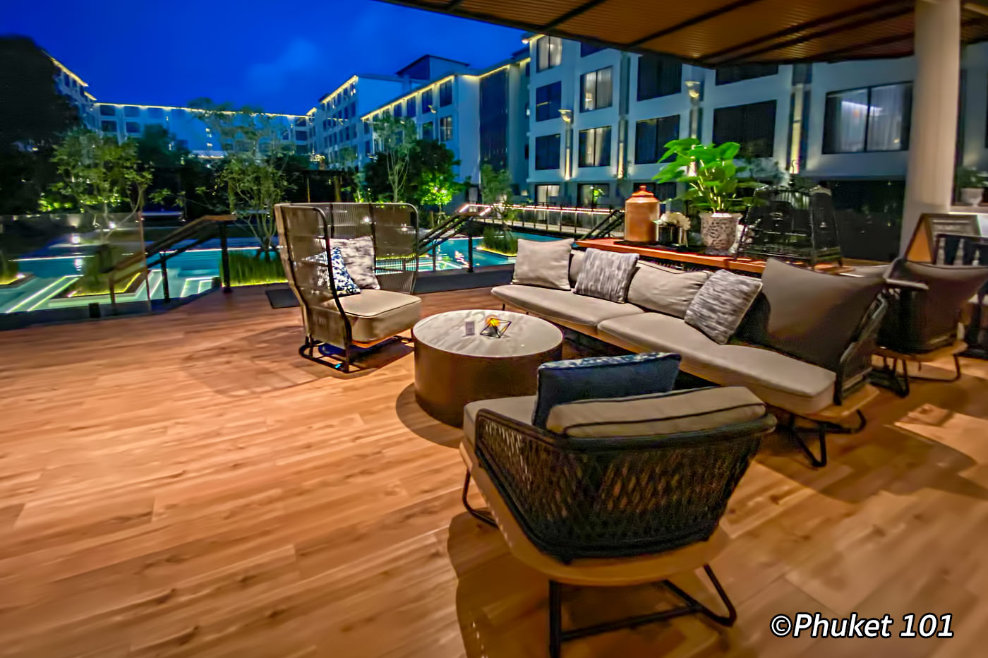 The open air reception area