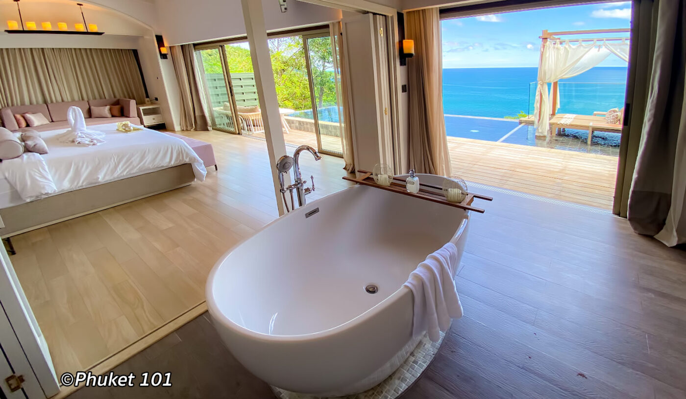 A pool villa with view infinity pool over the Andaman Sea
