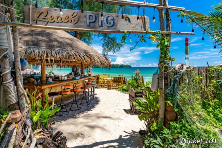 Beach Pig Bar sur la plage de Bangtao