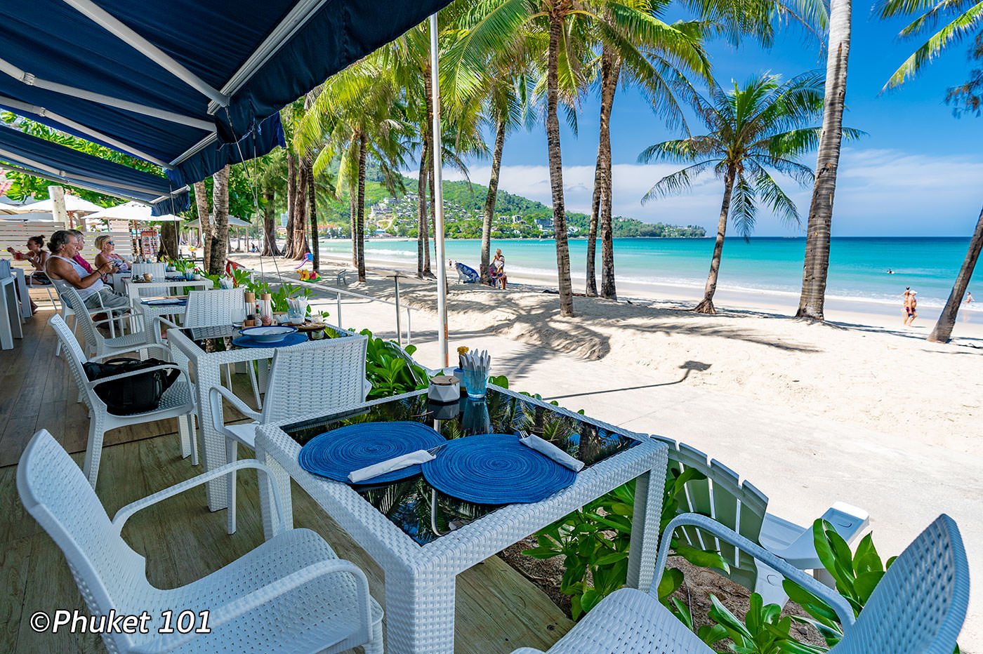 Restaurant on the beach in Kamala