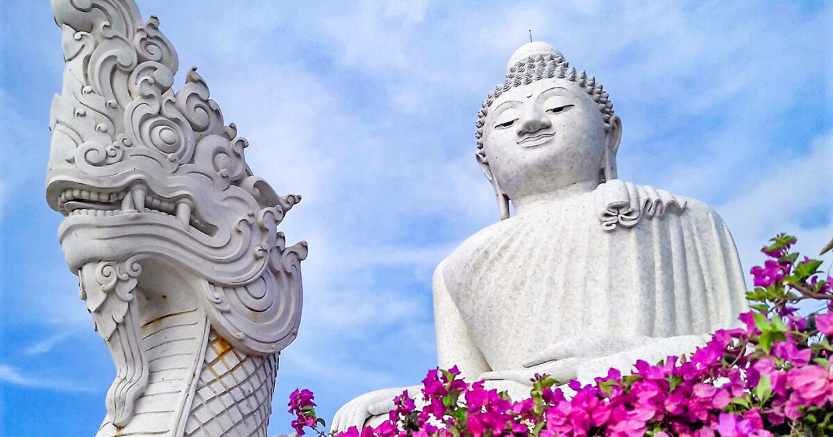 Phuket Big Buddha is the most important landmark of Phuket in Thailand