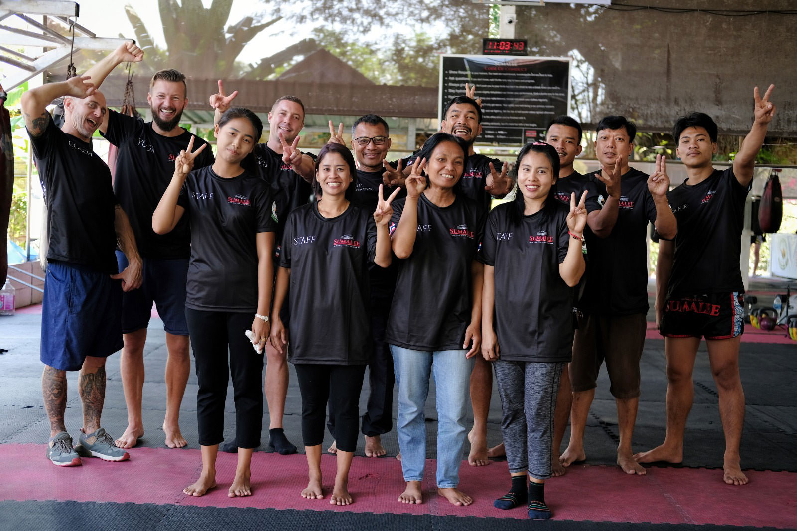 The team at Sumalee Muay Thai Camp in Phuket