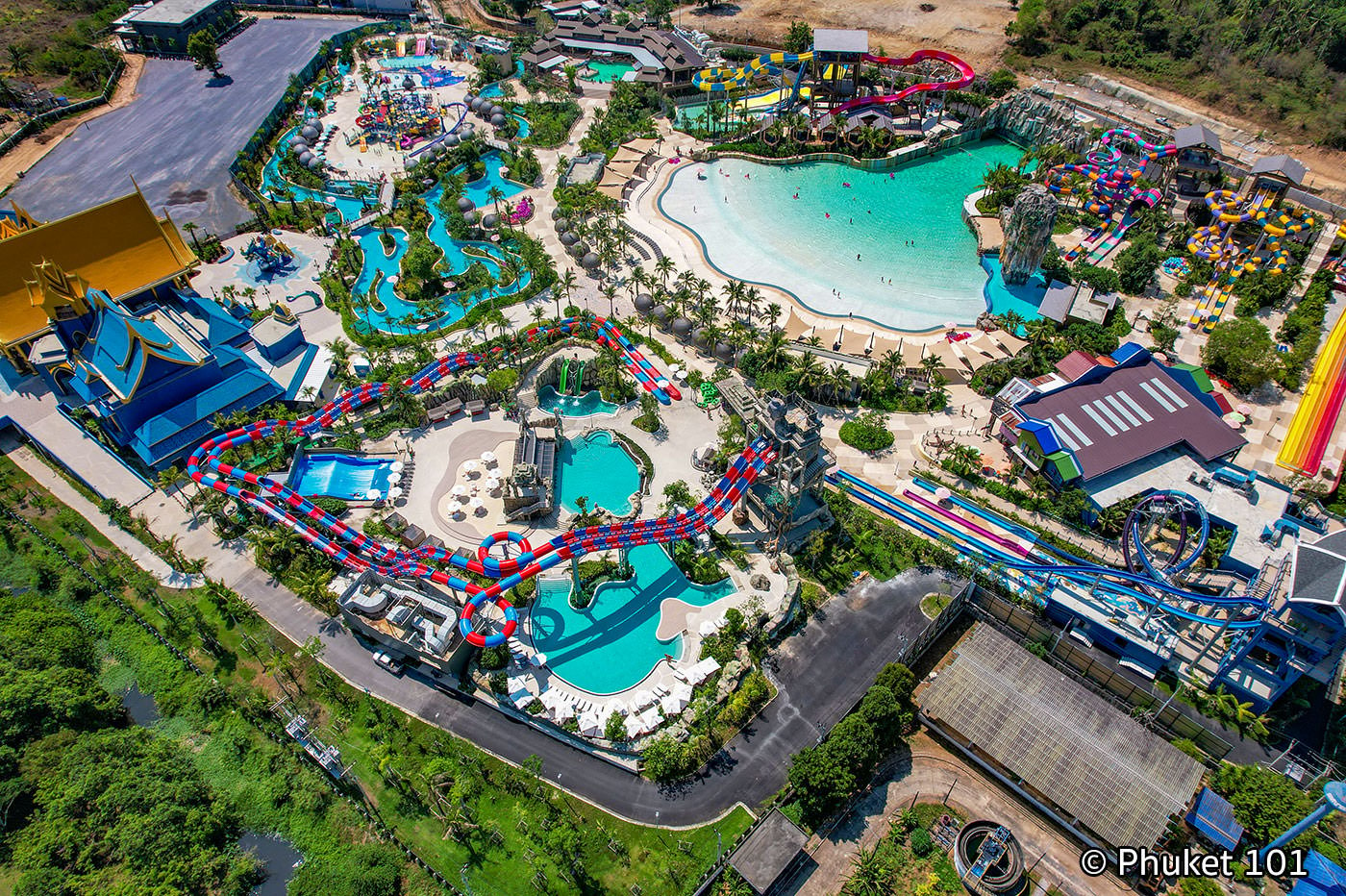 Parc aquatique Andamanda Phuket vu d'en haut