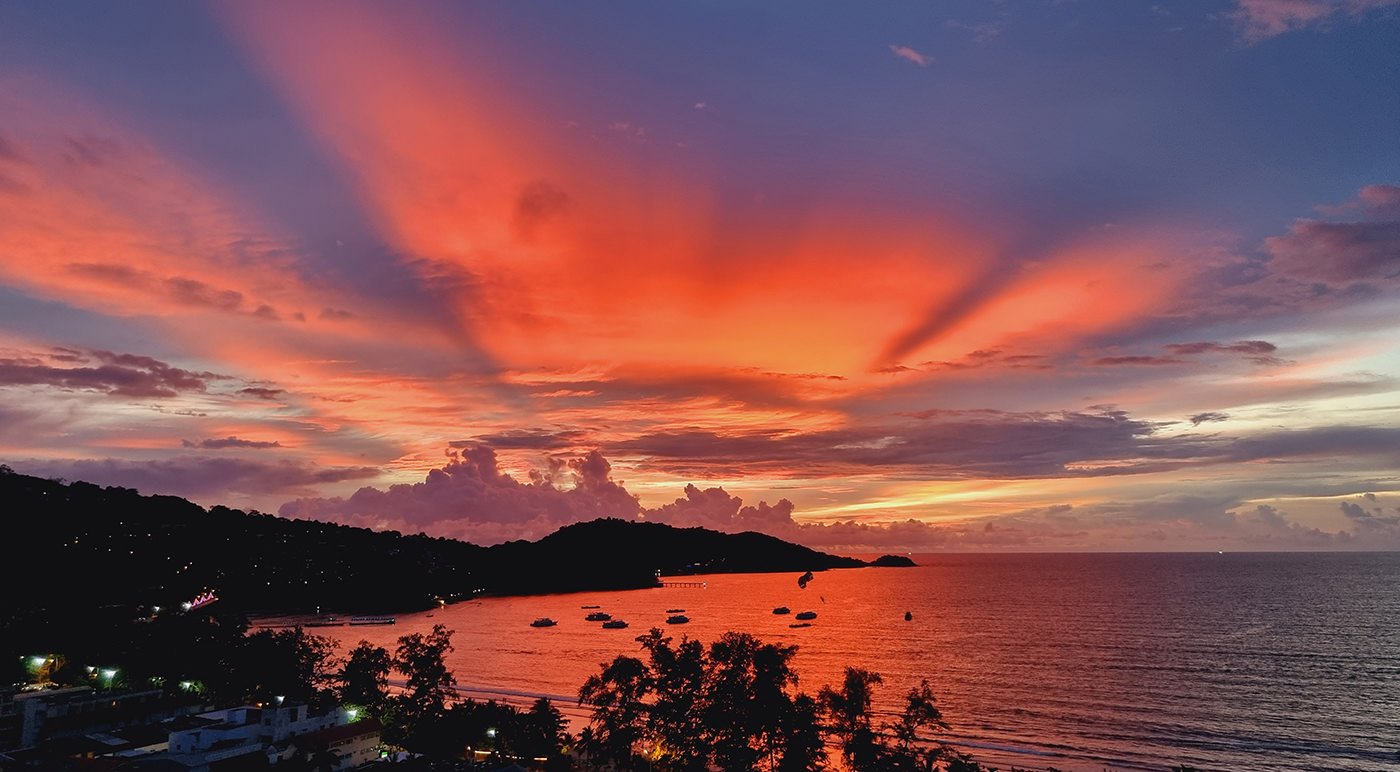 Sunset in Phuket during the rainy season