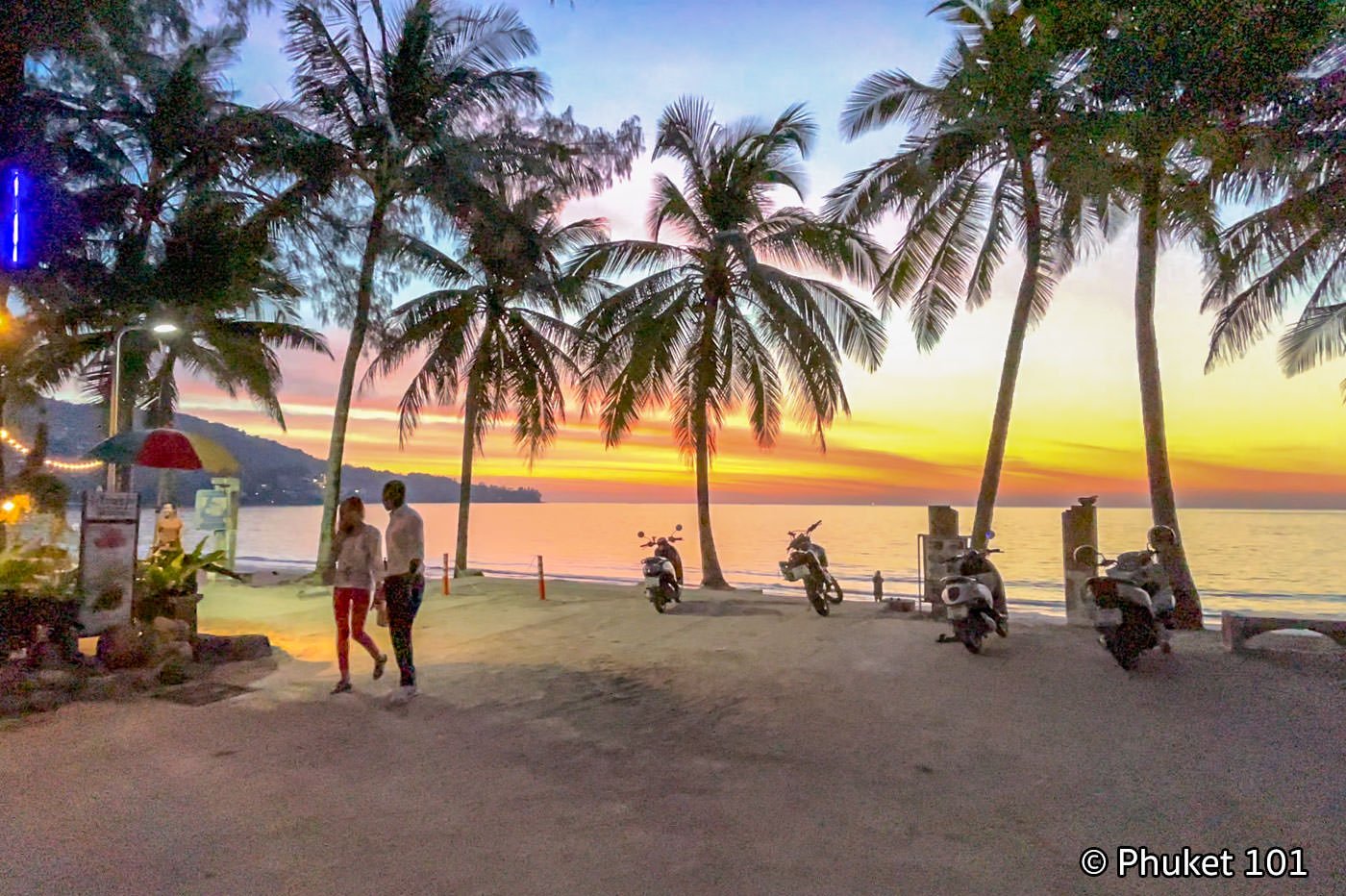 Sunset at Nanork Seafood restaurant in Kamala Beach, Phuket