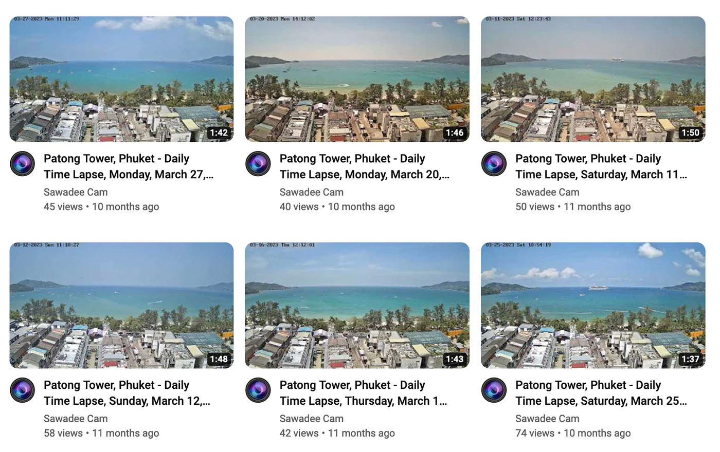 Phuket Weather in March Time Lapse