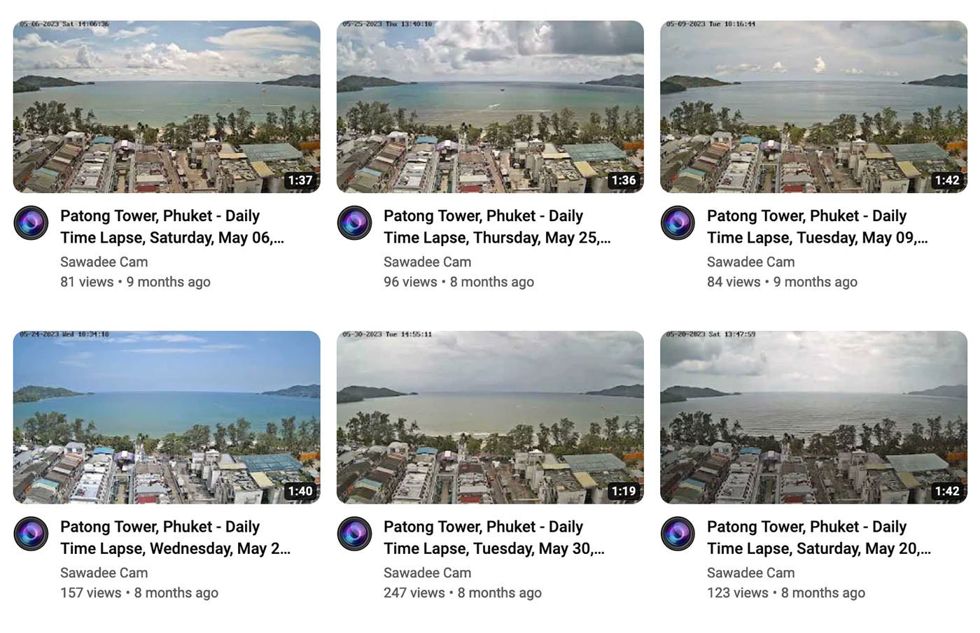 Phuket Weather in May Time Lapse