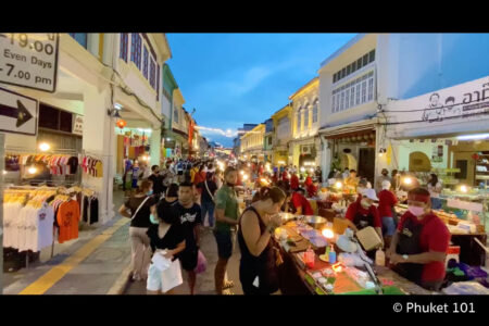 Phuket söndag Walking Street Market Video