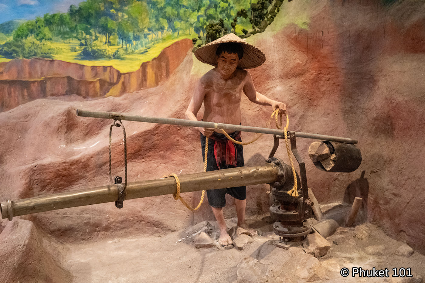 Hydraulic mining at Phuket Mining Museum