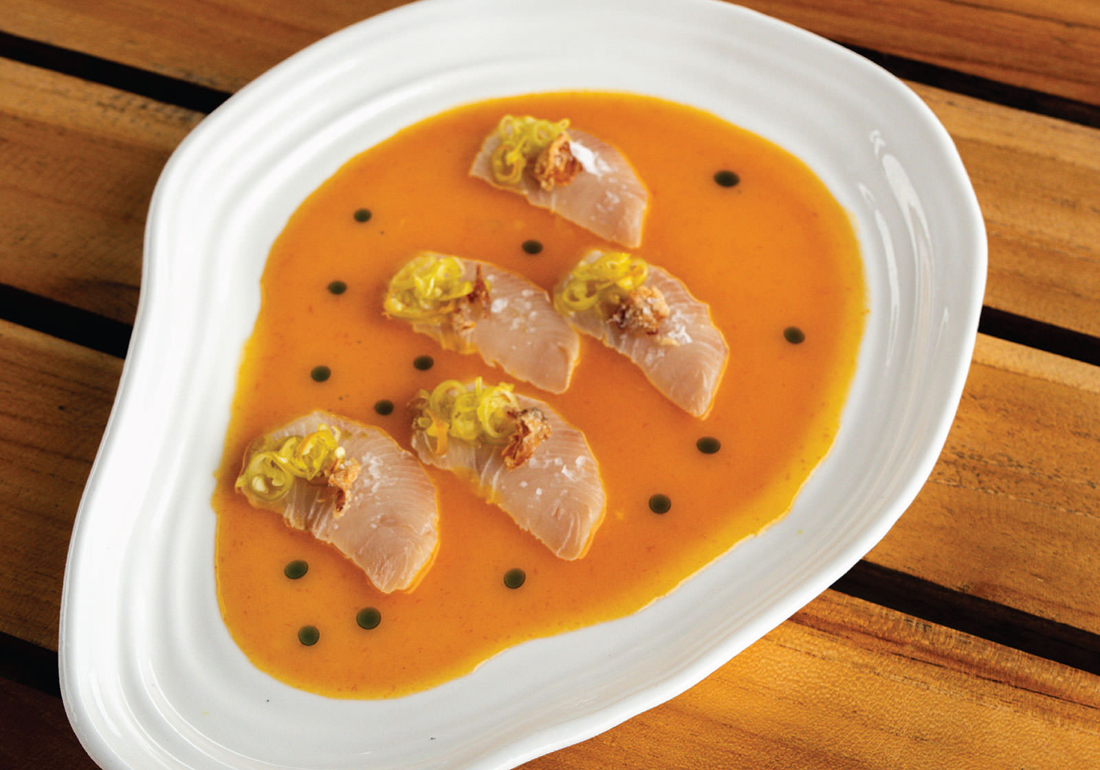 Hamachi Tiradito at Sizzle Rooftop Restaurant
