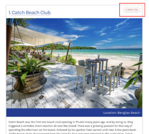 Phuket Trip Planner Help