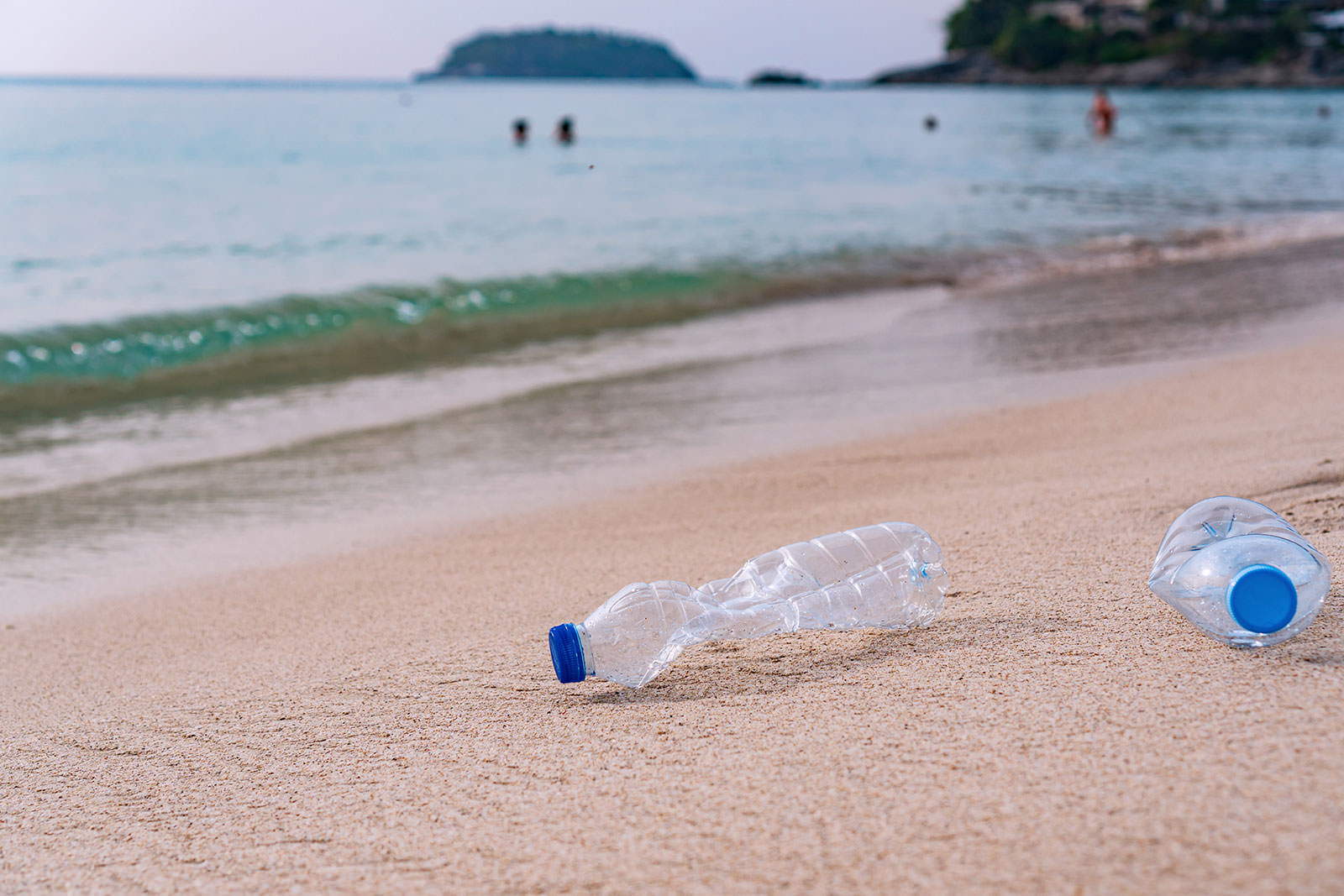 Bottles on the beach in Phuket