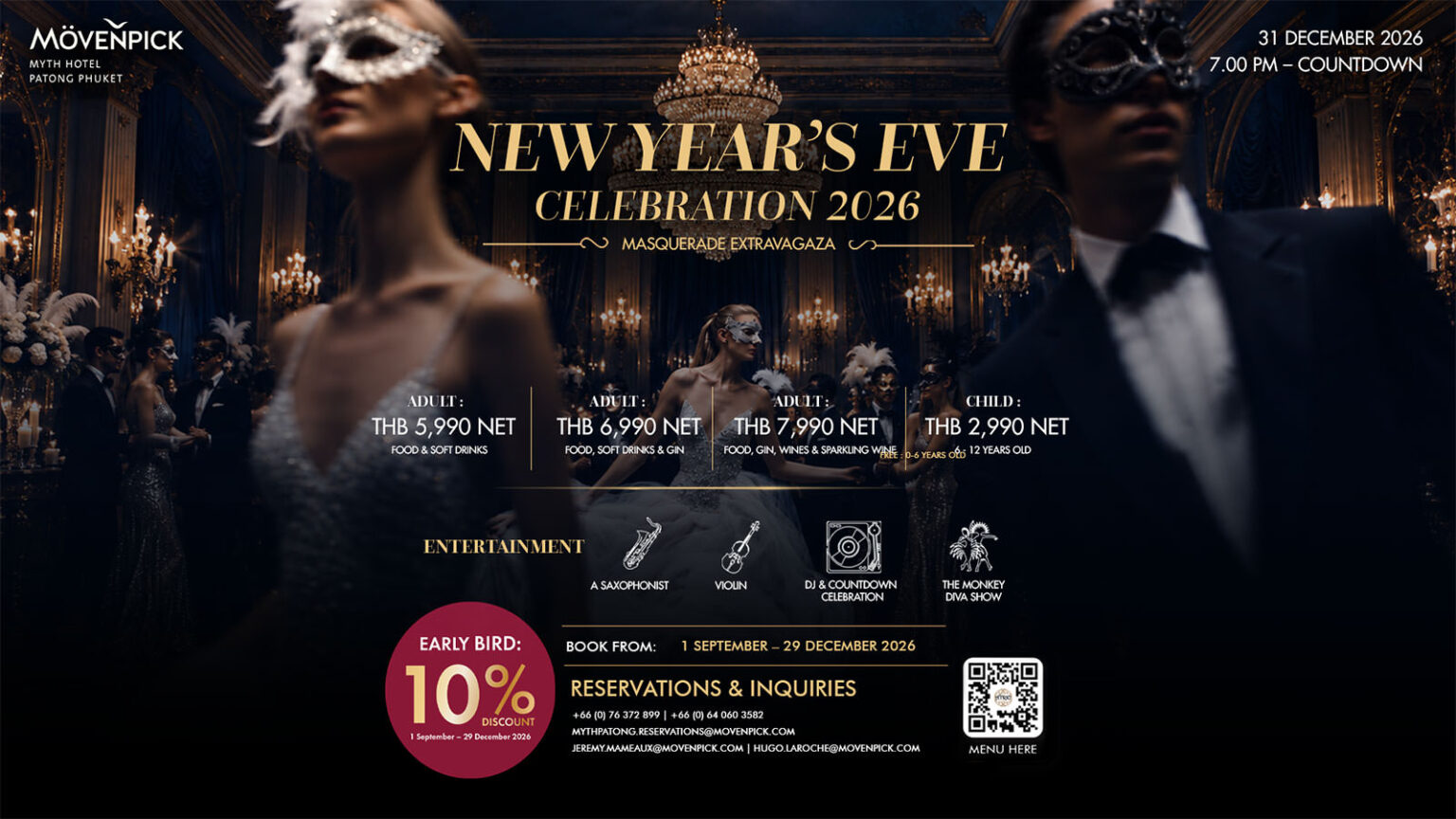 NEW YEAR’S EVE CELEBRATION 2026 | MASQUERADE GALA EXPERIENCE | PHUKET 101